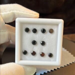 10pc Round Black Spinel Loose Gemstones 6cts